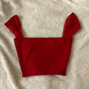 Dionne Square Neck Crop Red